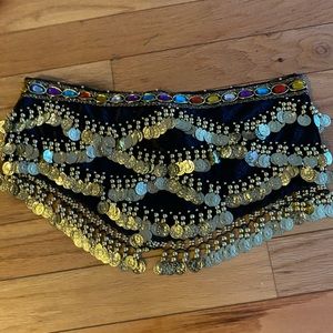 Womens Coin Belly Dancer Hip Scarf Gypsy Halloween